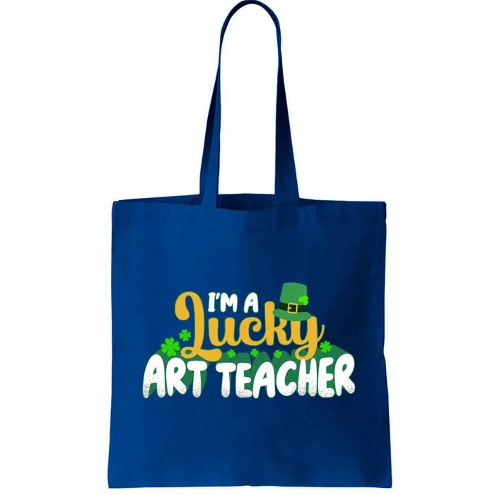 Lucky Shamrock St Patricks Day Im A Lucky Art Teacher Great Gift Tote Bag