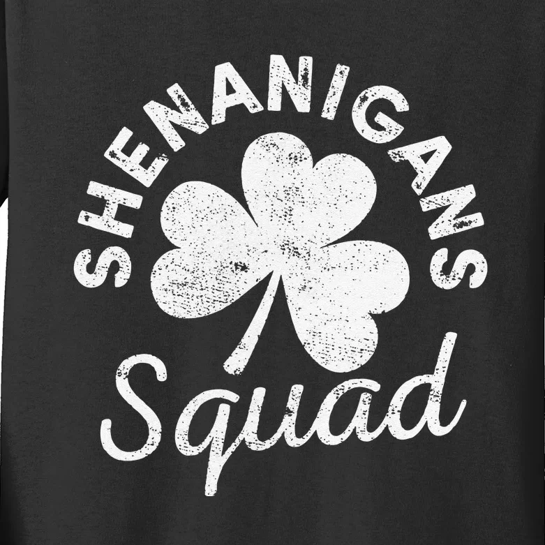 Leopard Shenanigan Squad st patrick green saint irish Kids Long Sleeve Shirt