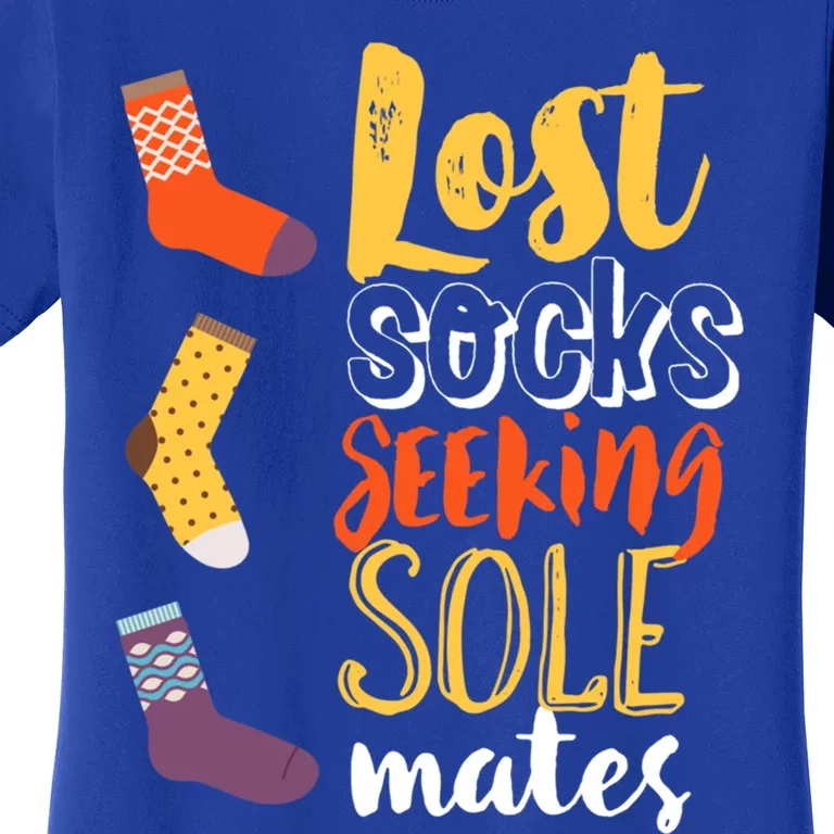 Lost Socks Seeking Sole Mates Funny Pun About Finding Love Gift Women's T-Shirt