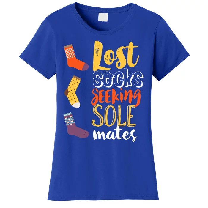 Lost Socks Seeking Sole Mates Funny Pun About Finding Love Gift Women's T-Shirt