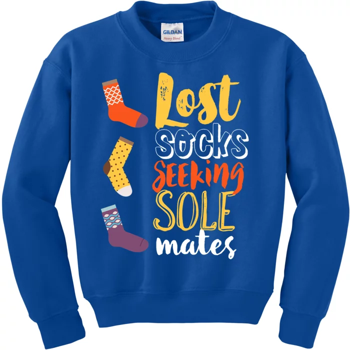 Lost Socks Seeking Sole Mates Funny Pun About Finding Love Gift Kids Sweatshirt