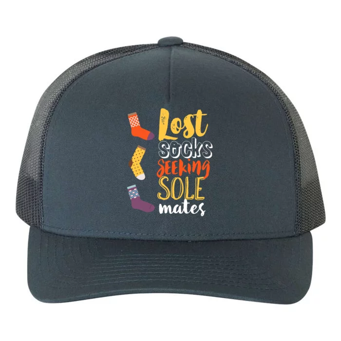 Lost Socks Seeking Sole Mates Funny Pun About Finding Love Gift Yupoong Adult 5-Panel Trucker Hat