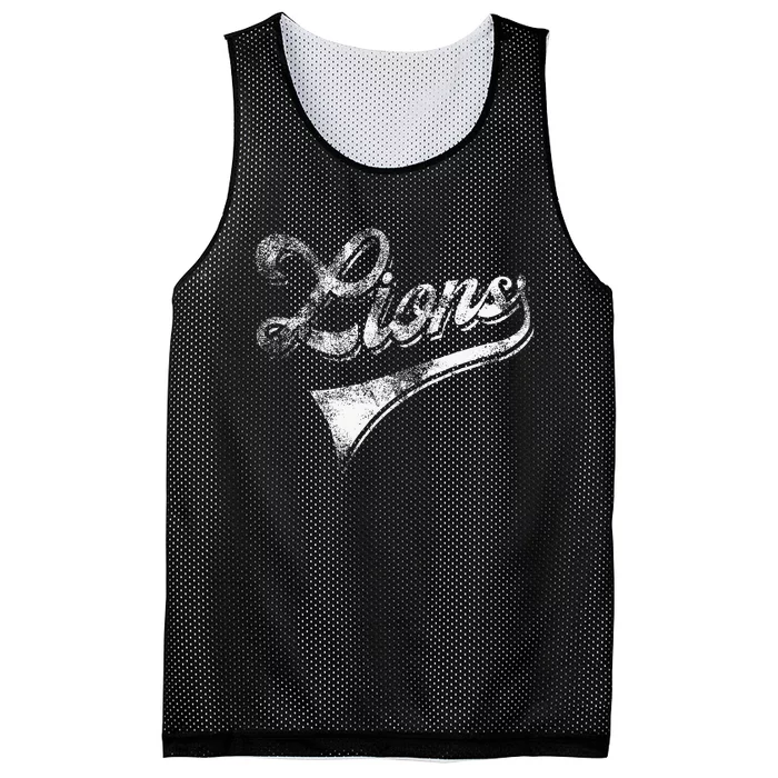 Lions School Sports Fan Team Spirit Mascot Vintage Mesh Reversible Basketball Jersey Tank