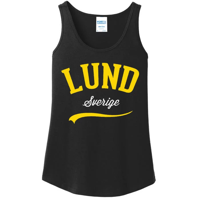 Lund Sweden Sverige Vintage Athletic Retro Sports Style Ladies Essential Tank