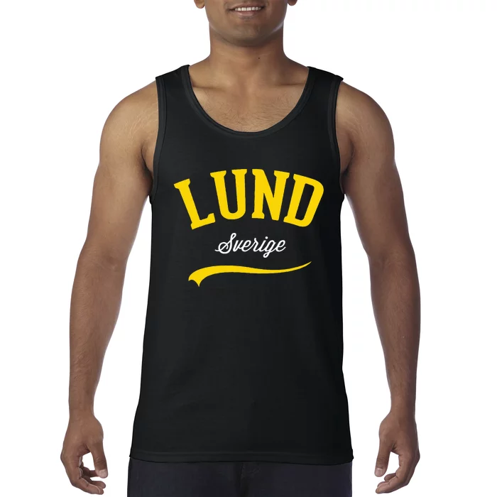 Lund Sweden Sverige Vintage Athletic Retro Sports Style Tank Top