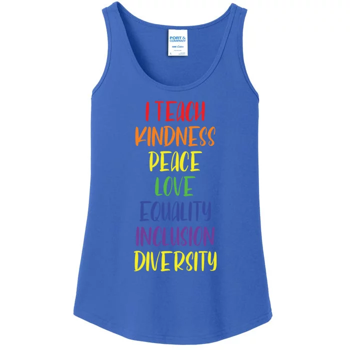 Lgbtq Support Teach Kindness Peace Love Equality Diversity Gift Ladies Essential Tank