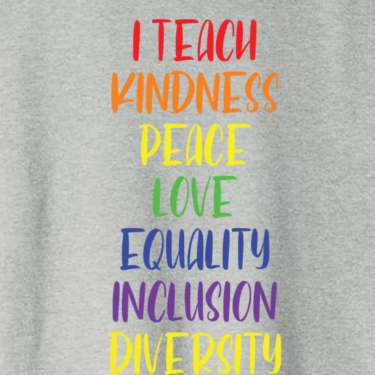 Lgbtq Support Teach Kindness Peace Love Equality Diversity Gift Women's Crop Top Tee