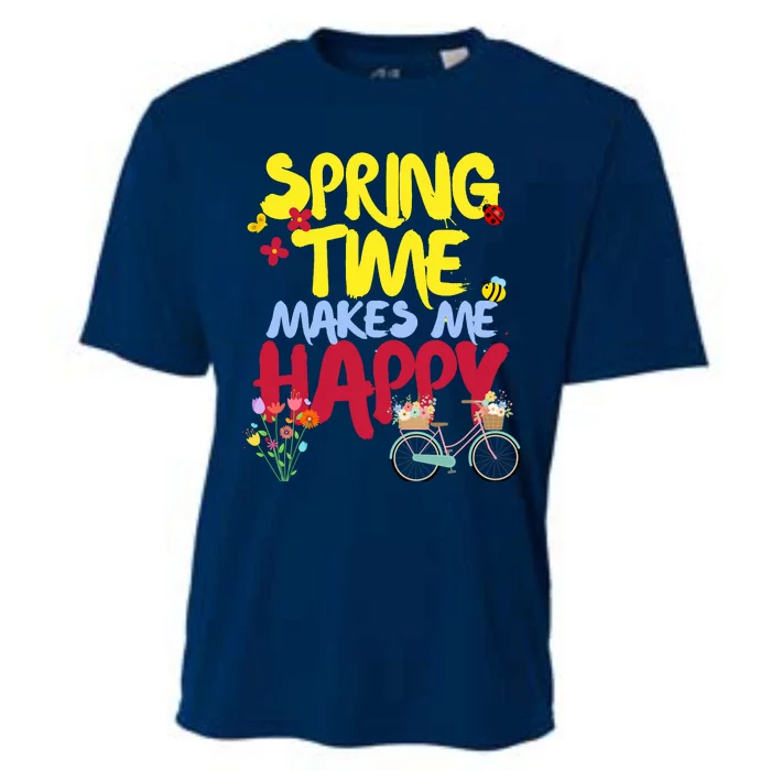 Ladies Spring Time Makes Me Happy Cute Summer Weather Tops Cooling Performance Crew T-Shirt