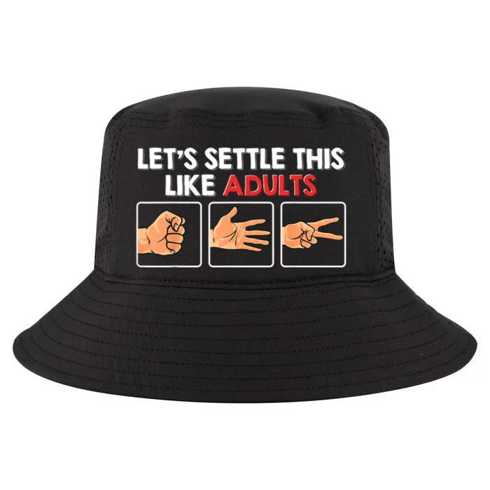 Lets Settle This Like Adults Funny Rock Paper Scissor Cool Comfort Performance Bucket Hat