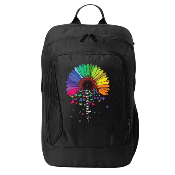 Love Sped Teacher autism Awareness Valentines day teacher City Backpack