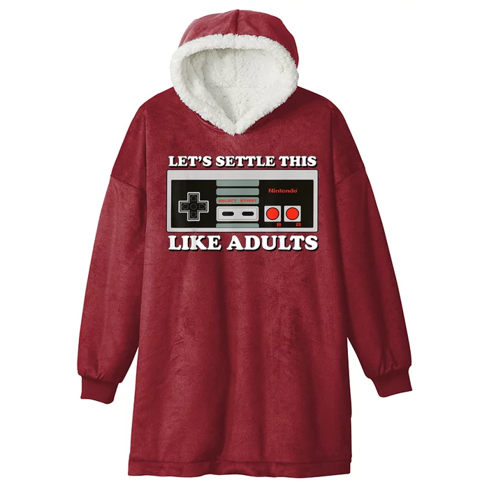 Lets Settle This Like Adults Hooded Wearable Blanket