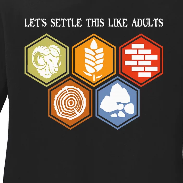 LetS Settle This Like Adults Tabletop Game Board Gaming Ladies Long Sleeve Shirt