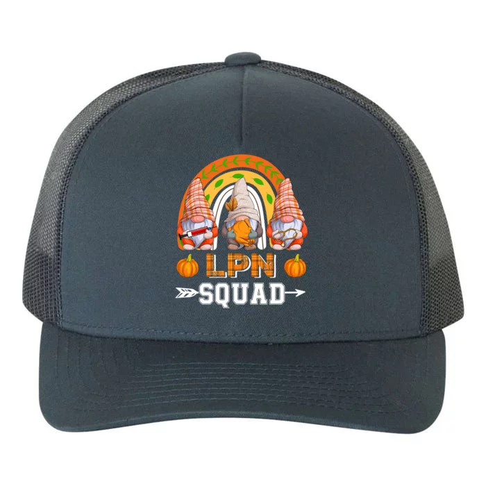 Lpn Squad Three Gnomes Thanksgiving Fall Pumpkins Rainbow Gift Yupoong Adult 5-Panel Trucker Hat