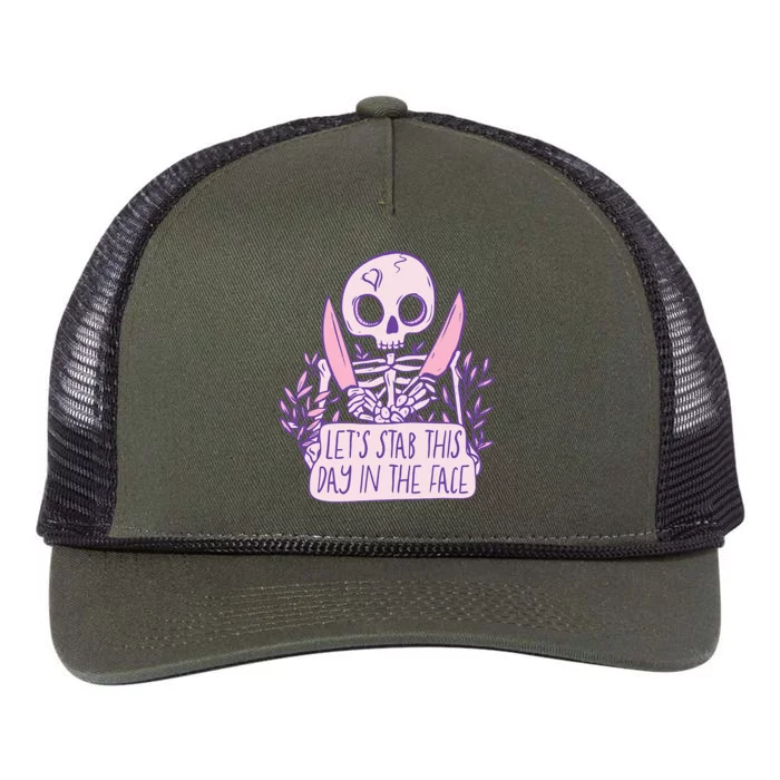 Let's Stab This Day In The Face Funny Retro Rope Trucker Hat Cap