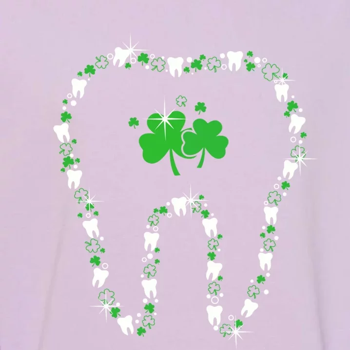 Lucky Shamrock Teeth Dental Hygiene Dentist St Patrick Day Gift Garment-Dyed Sweatshirt