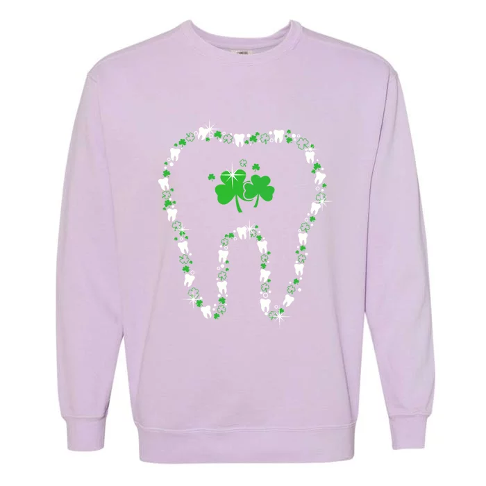 Lucky Shamrock Teeth Dental Hygiene Dentist St Patrick Day Gift Garment-Dyed Sweatshirt