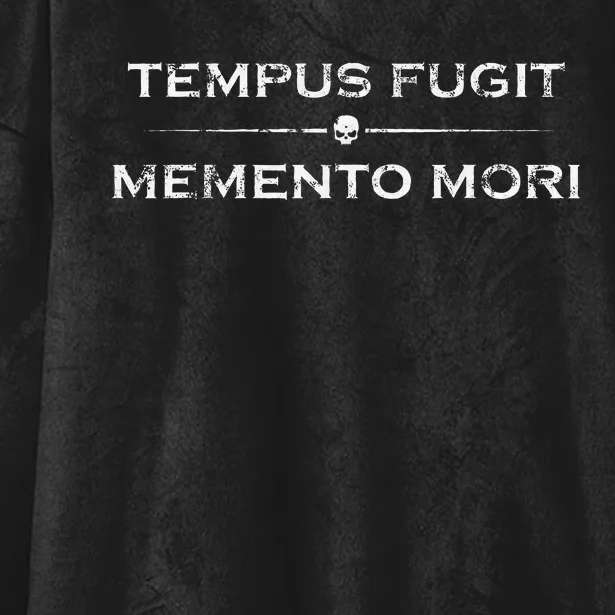 Latin Saying Tempus Fugit Memento Mori Hooded Wearable Blanket