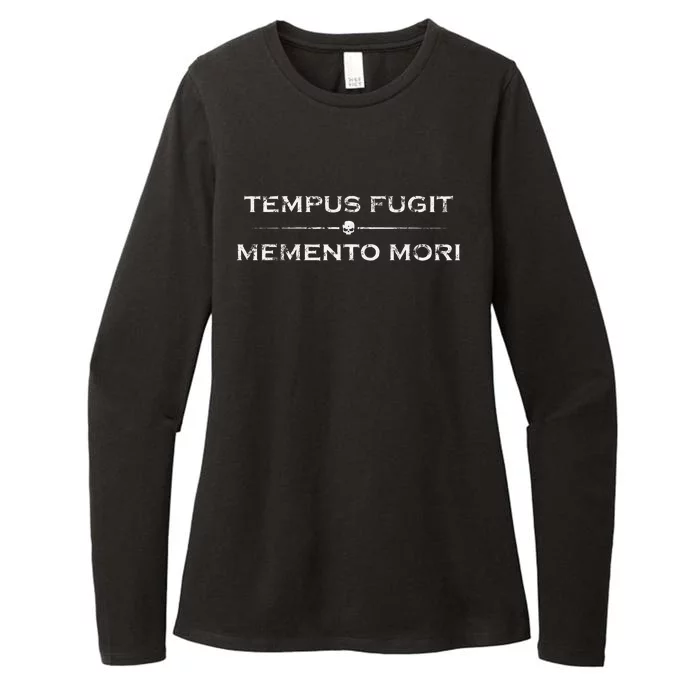 Latin Saying Tempus Fugit Memento Mori Womens CVC Long Sleeve Shirt