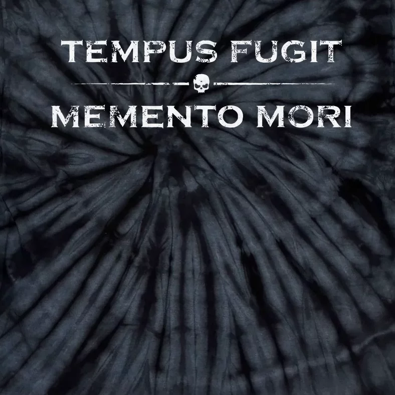 Latin Saying Tempus Fugit Memento Mori Tie-Dye T-Shirt