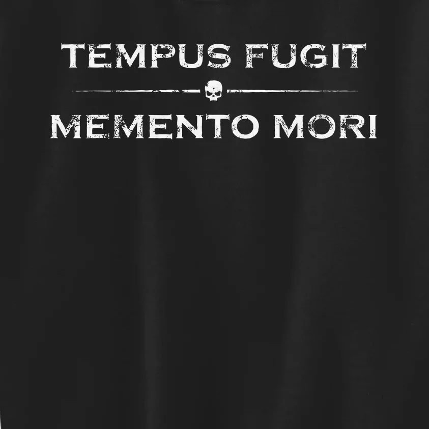 Latin Saying Tempus Fugit Memento Mori Kids Sweatshirt