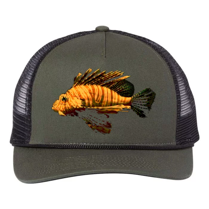 Lionfish Save The Tropical Ocean Reef Coral Lion Fish Gift Retro Rope Trucker Hat Cap