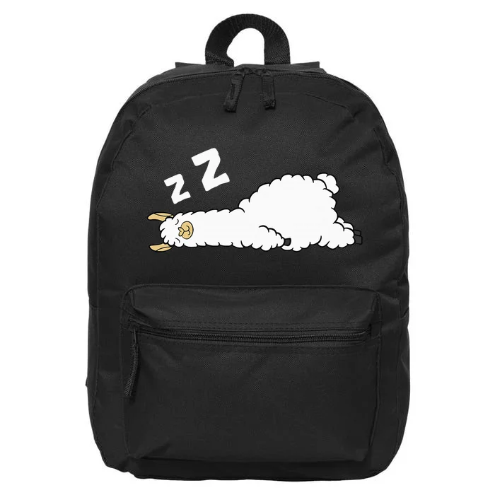 Llama Sleeping Tired Llama Pajama Love Llamas 16 in Basic Backpack