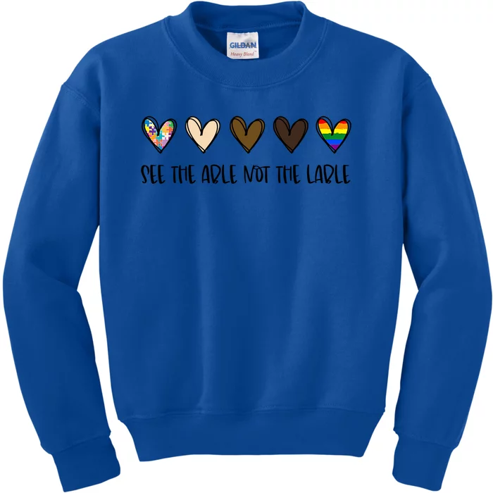 Lgbt See The Able Not The Label Lgbt Pride Month Gift Kids Sweatshirt