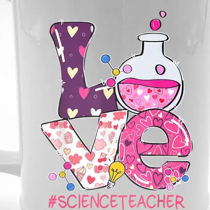 Love Science Teacher Valentine's Day Teacherlife Outfits Front & Back Beer Stein