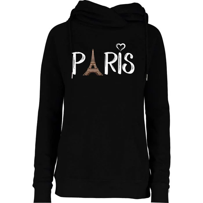 Love Sign The Eiffel Tower From Paris France Womens Funnel Neck Pullover Hood