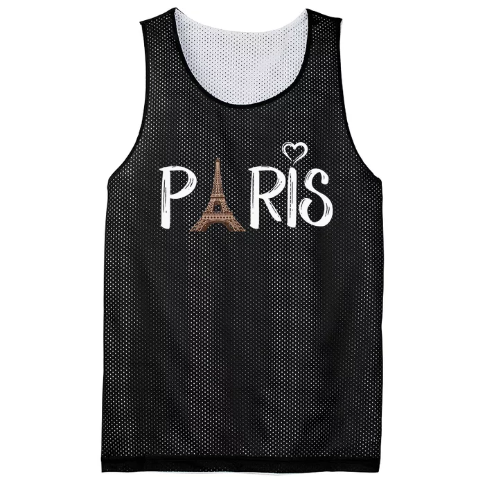 Love Sign The Eiffel Tower From Paris France Mesh Reversible Basketball Jersey Tank