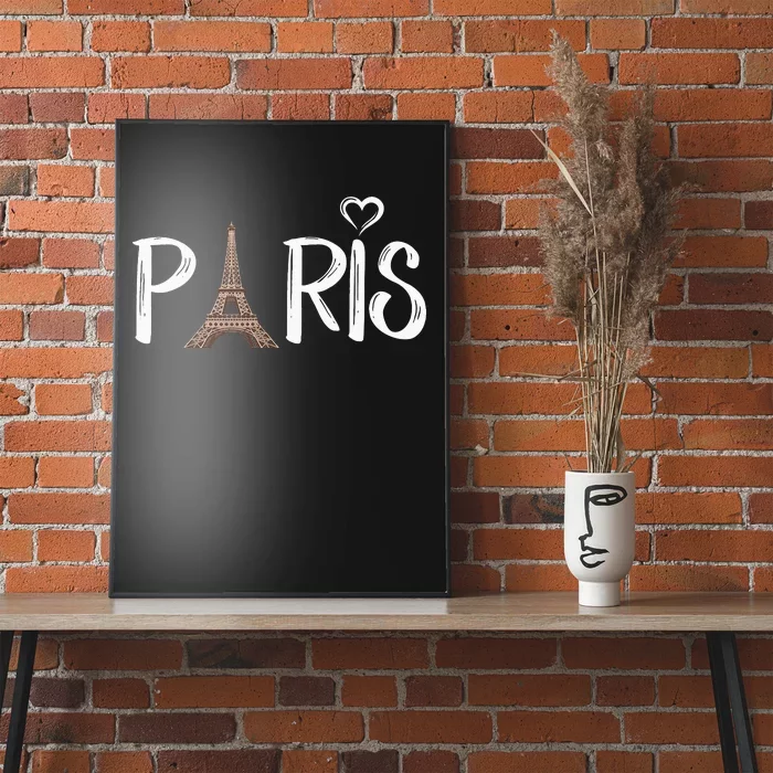 Love Sign The Eiffel Tower From Paris France Poster