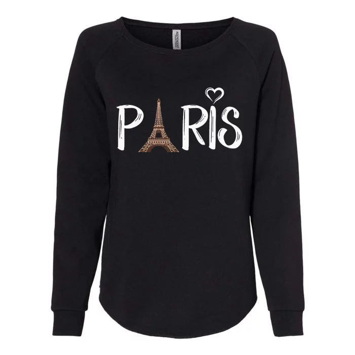 Love Sign The Eiffel Tower From Paris France Womens California Wash Sweatshirt