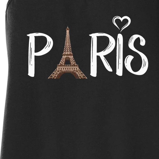 Love Sign The Eiffel Tower From Paris France Women's Racerback Tank