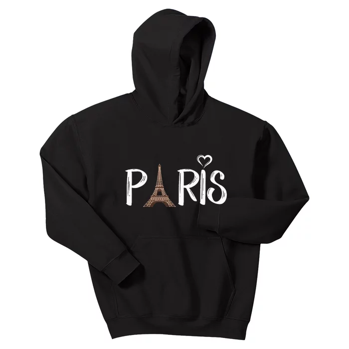 Love Sign The Eiffel Tower From Paris France Kids Hoodie