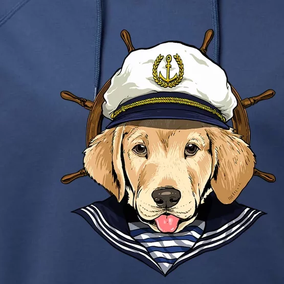 Labrador Sailor: The Captain Of The Boat Performance Fleece Hoodie