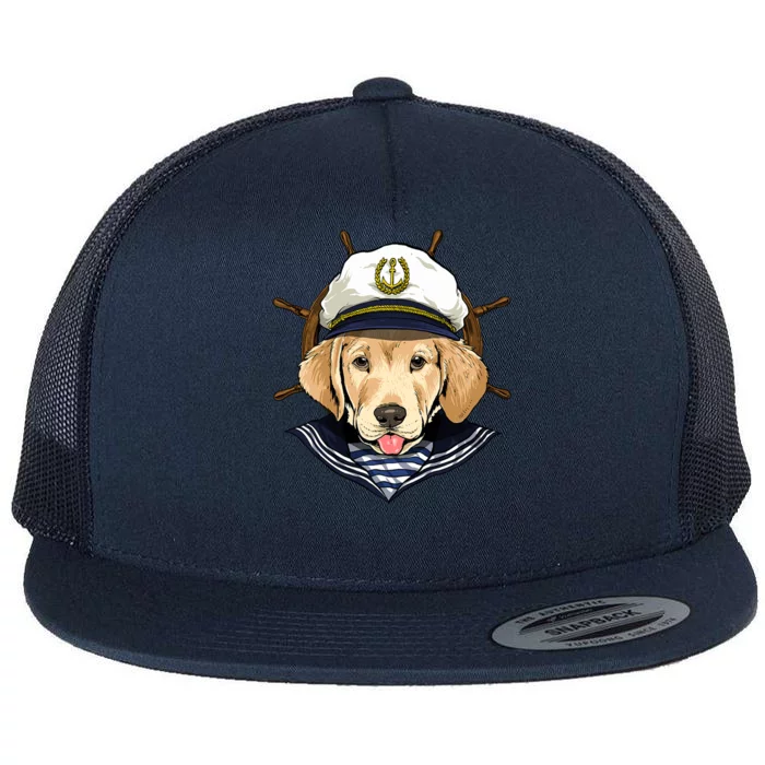 Labrador Sailor: The Captain Of The Boat Flat Bill Trucker Hat