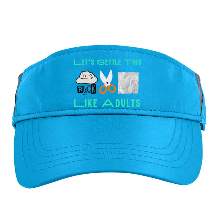 LetS Settle This Like Adults Funny Rock Paper Scissor Adult Drive Performance Visor