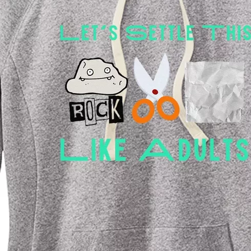 LetS Settle This Like Adults Funny Rock Paper Scissor Women's Fleece Hoodie