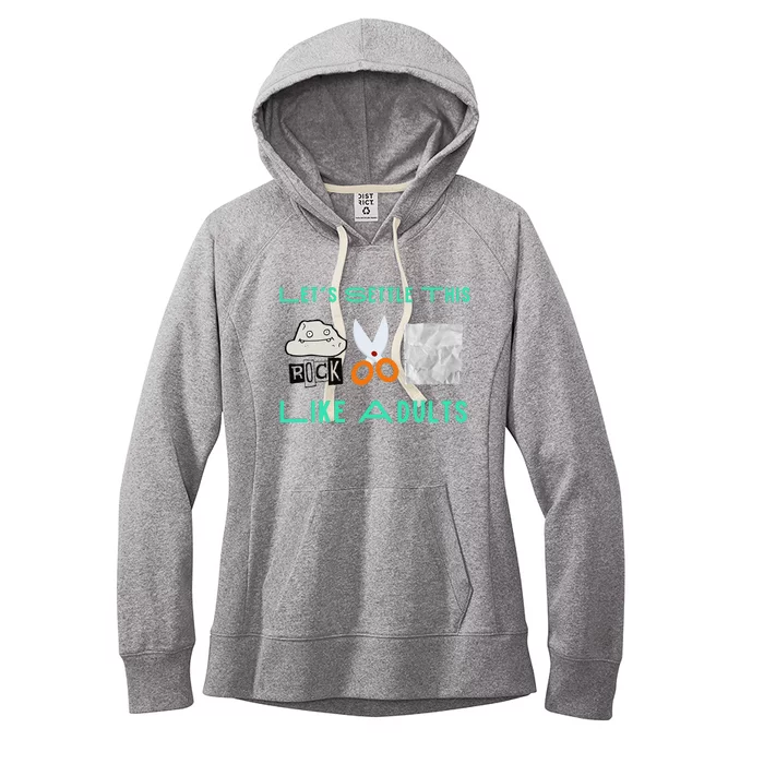 LetS Settle This Like Adults Funny Rock Paper Scissor Women's Fleece Hoodie