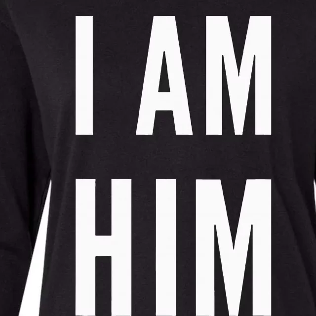 Lit Statement Top I Am Him Gift For Sports Fans I Am Him Womens Cotton Relaxed Long Sleeve T-Shirt