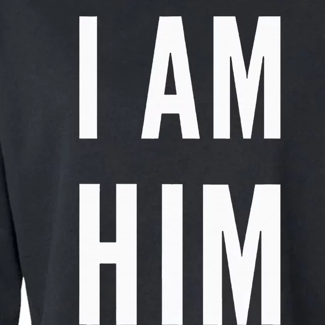 Lit Statement Top I Am Him Gift For Sports Fans I Am Him Cropped Pullover Crew