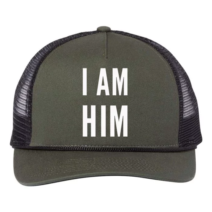 Lit Statement Top I Am Him Gift For Sports Fans I Am Him Retro Rope Trucker Hat Cap