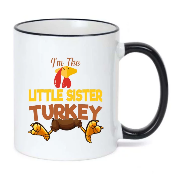 Little Sister Turkey Matching Family Group Thanksgiving Gifts Black Color Changing Mug