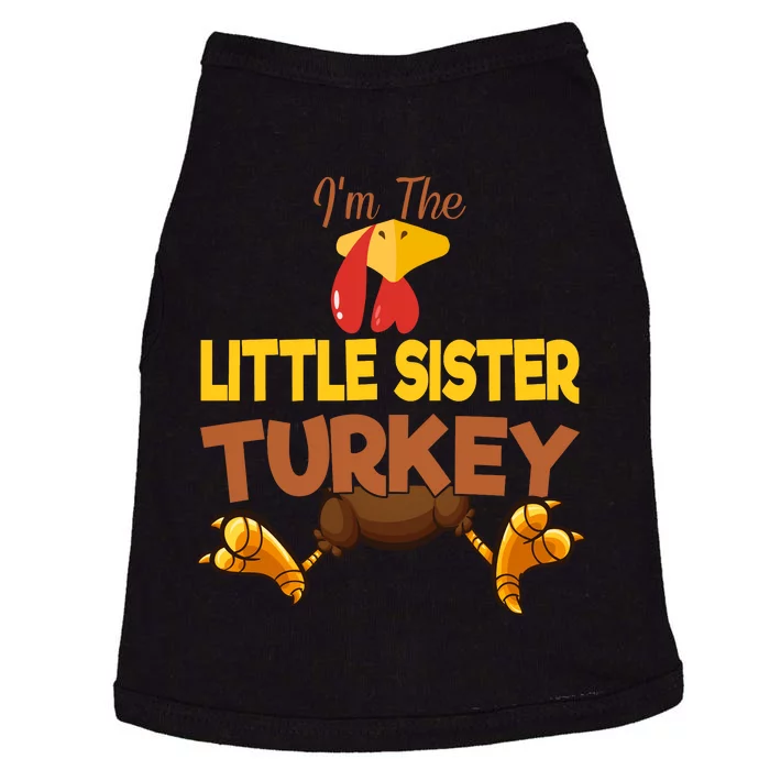 Little Sister Turkey Matching Family Group Thanksgiving Gifts Doggie Tank