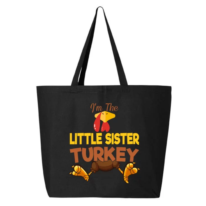 Little Sister Turkey Matching Family Group Thanksgiving Gifts 25L Jumbo Tote