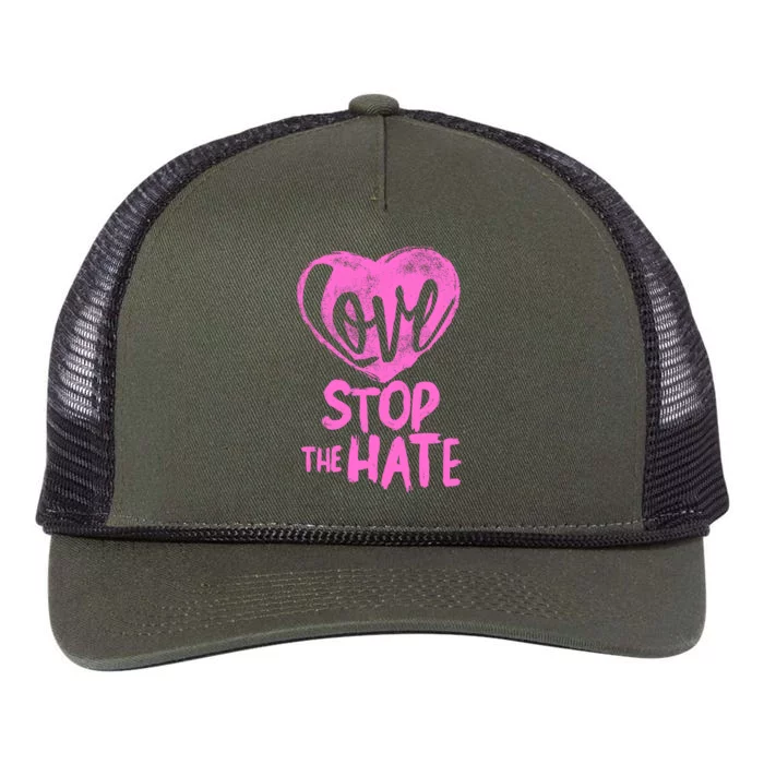 Love Stop The Hate Retro Rope Trucker Hat Cap