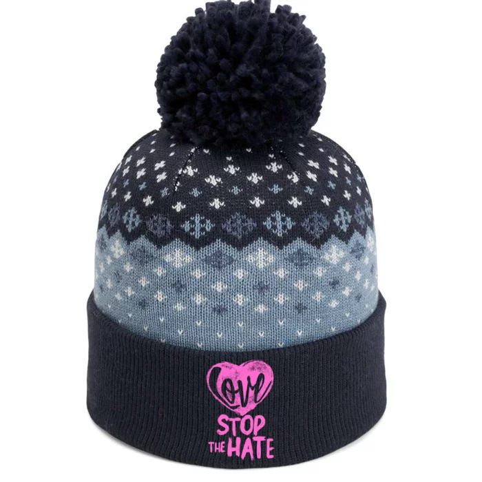 Love Stop The Hate The Baniff Cuffed Pom Beanie