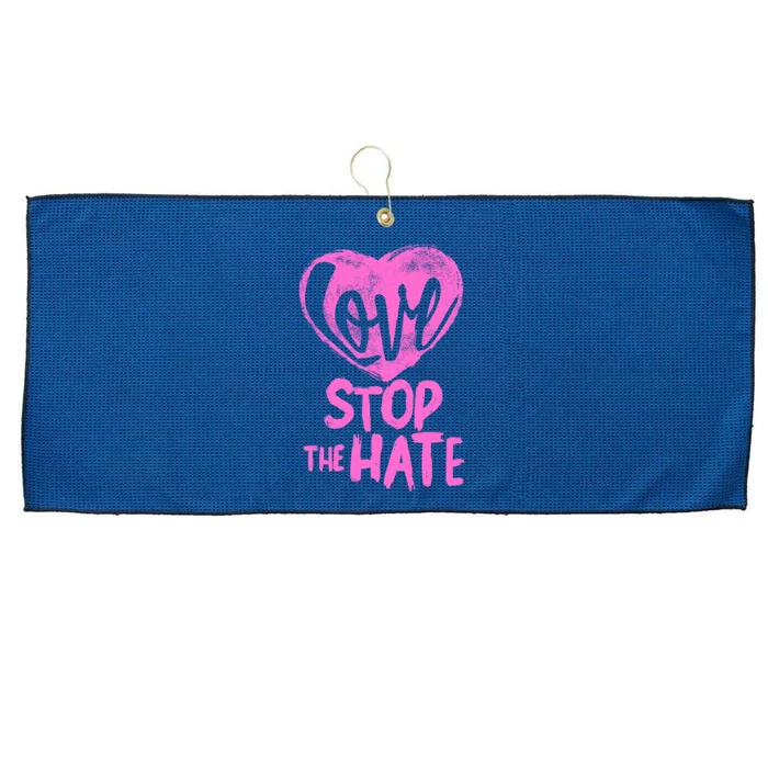 Love Stop The Hate Large Microfiber Waffle Golf Towel