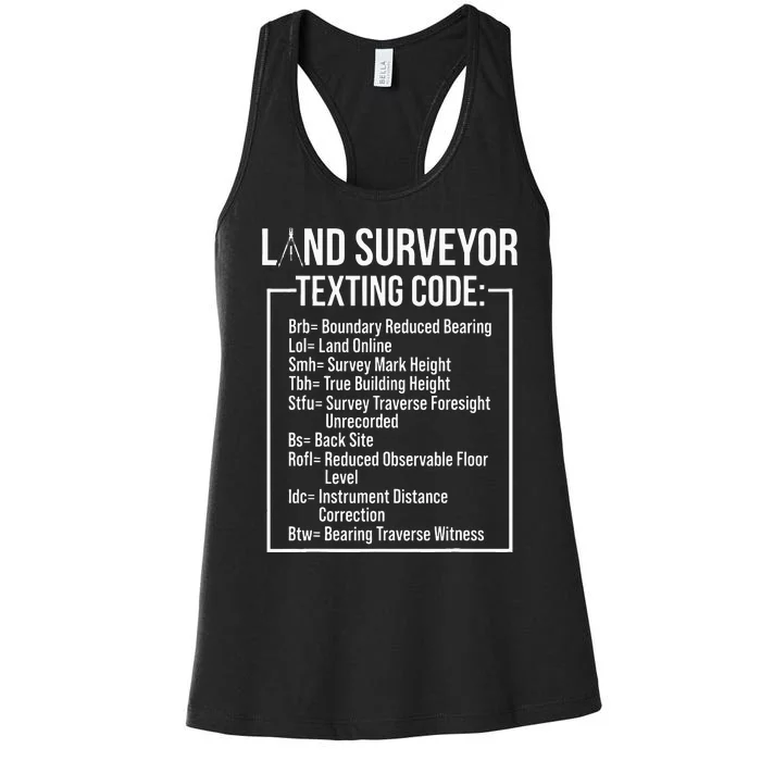 Land Surveying Texting Funny Surveyor Gifts Women's Racerback Tank