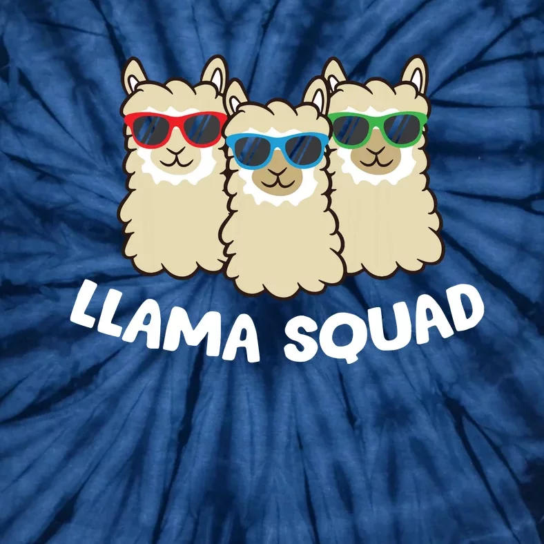 Llama Squad Team Llama Matching Sunglasses Love Llamas Tie-Dye T-Shirt